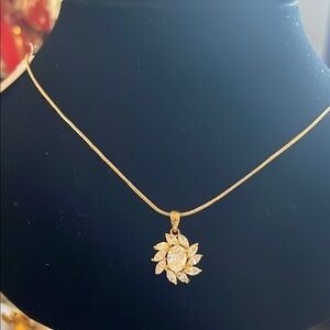 B3. Charter Club Gold Necklace with Floral Pendant